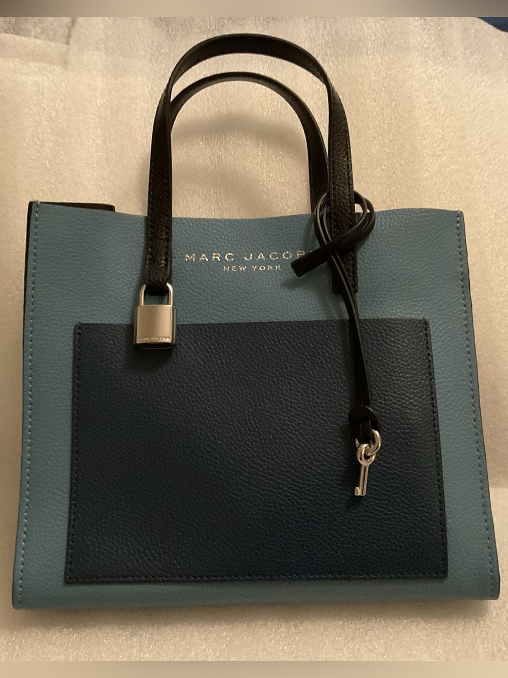 Marc Jacobs Mini Grind Colorblock Blue Heaven Multi Leather CB Tote M0016132